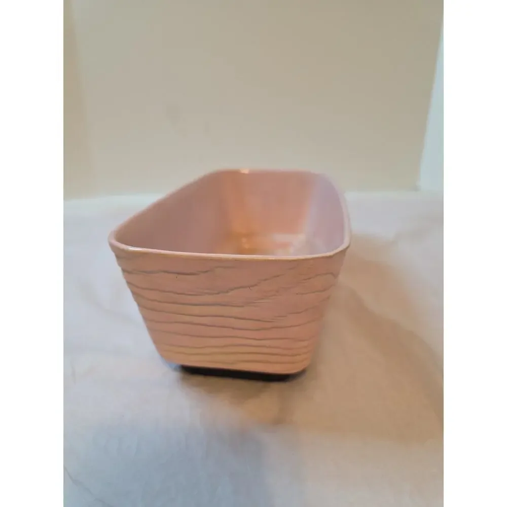 Vintage Shawnee Pink & Black Rectangle Planter USA 1205 Mid-Century Modern Pot